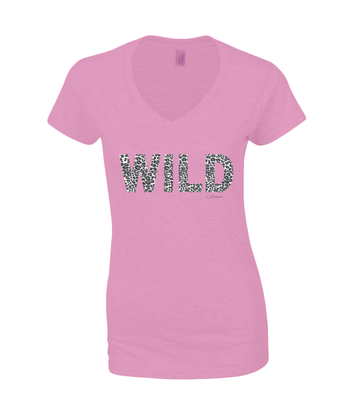 Dames Shirt V Hals WILD met panter print