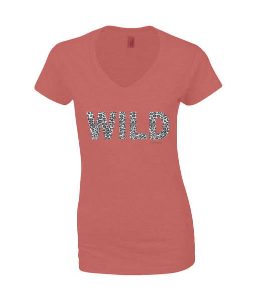 Dames Shirt V Hals WILD met panter print