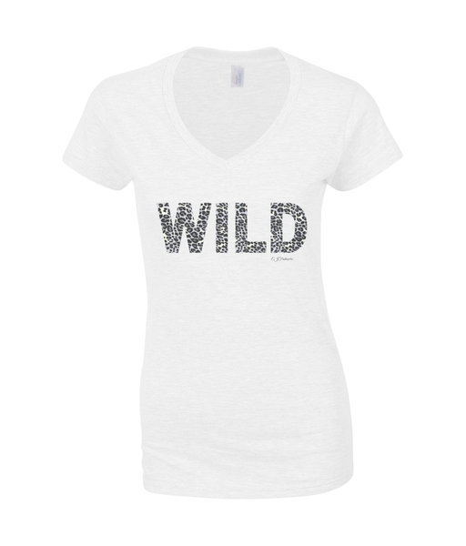 Dames Shirt V Hals WILD met panter print