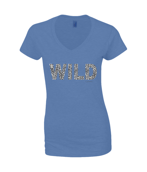 Dames Shirt V Hals WILD met panter print